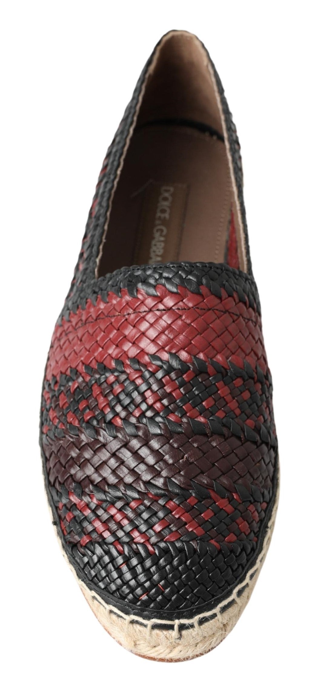 Scarpe espadrillas in pelle di bufalo nero bordeaux