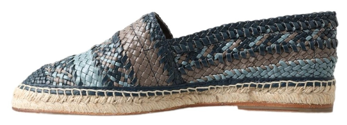 Scarpe espadrillas di bufalo in pelle grigio blu