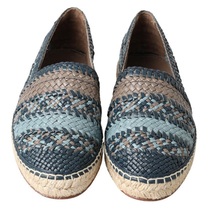 Scarpe espadrillas di bufalo in pelle grigio blu