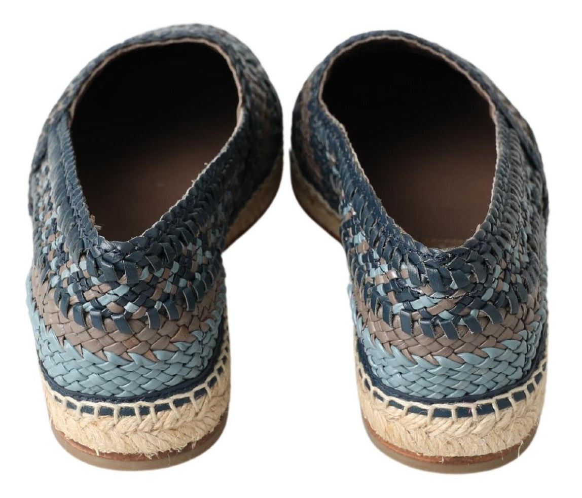 Scarpe espadrillas di bufalo in pelle grigio blu