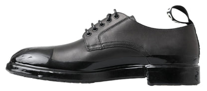 Dolce &amp; Gabbana – Elegante Derby-Schnürschuhe aus Leder in Schwarz