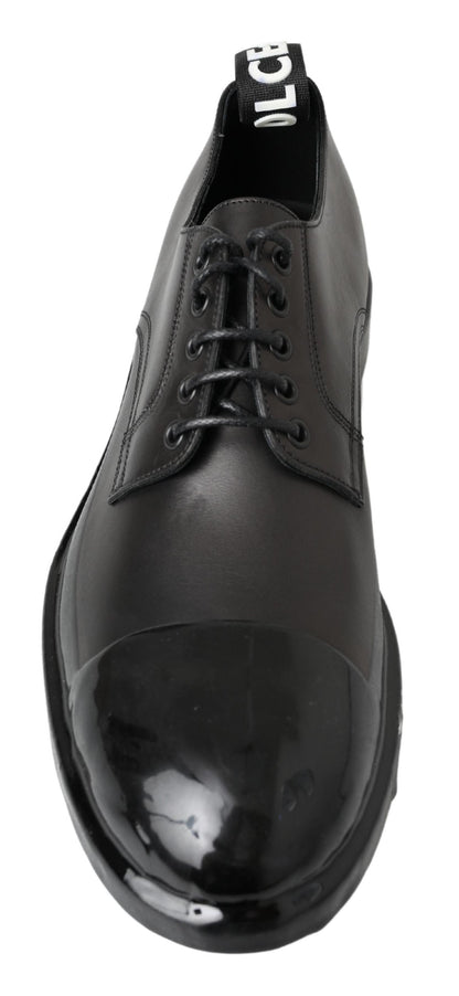 Dolce &amp; Gabbana – Elegante Derby-Schnürschuhe aus Leder in Schwarz