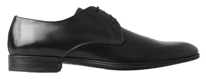 Dolce &amp; Gabbana Klassische Derby-Schuhe aus schwarzem Leder