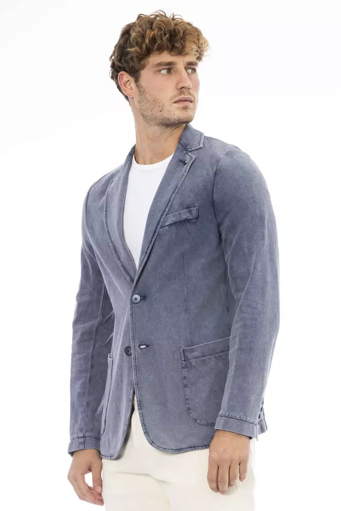 Distretto12 Blauer Herren-Blazer aus Baumwolle