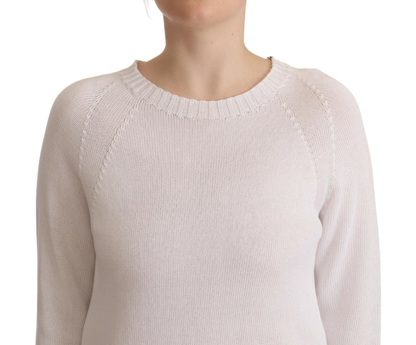 Alpha Studio Eleganter weißer Pullover aus Baumwolle