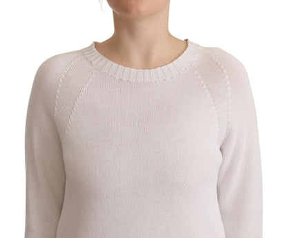 Alpha Studio Eleganter weißer Pullover aus Baumwolle