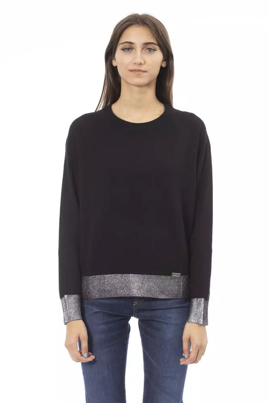 Baldinini Trend Schwarzer Wollpullover für Damen