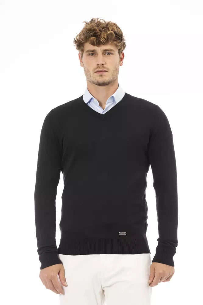 Baldinini Trend Schwarzer Modal Herren Pullover