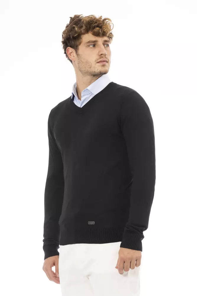 Baldinini Trend Schwarzer Modal Herren Pullover