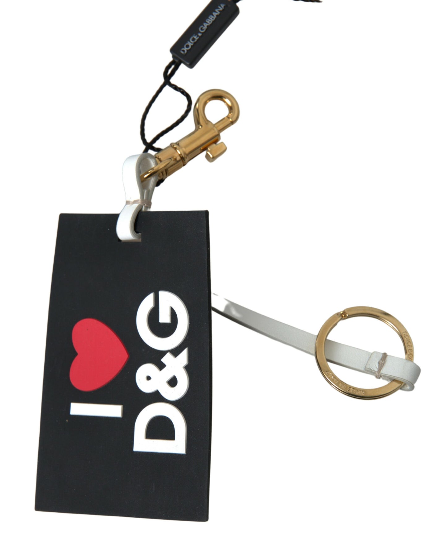 Dolce & Gabbana Chic Black and Gold Designer Keychain