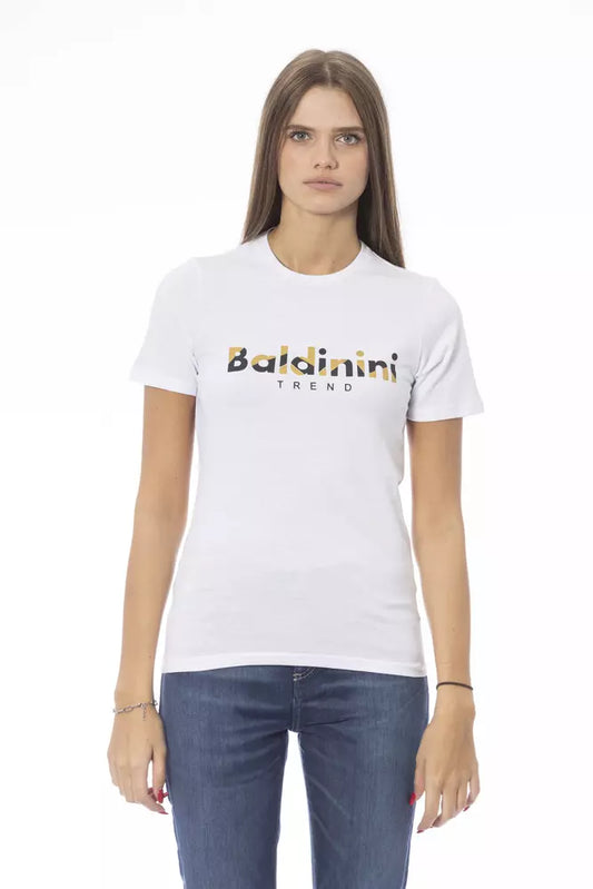 Baldinini Trend Weißes Baumwoll-Damen-T-Shirt