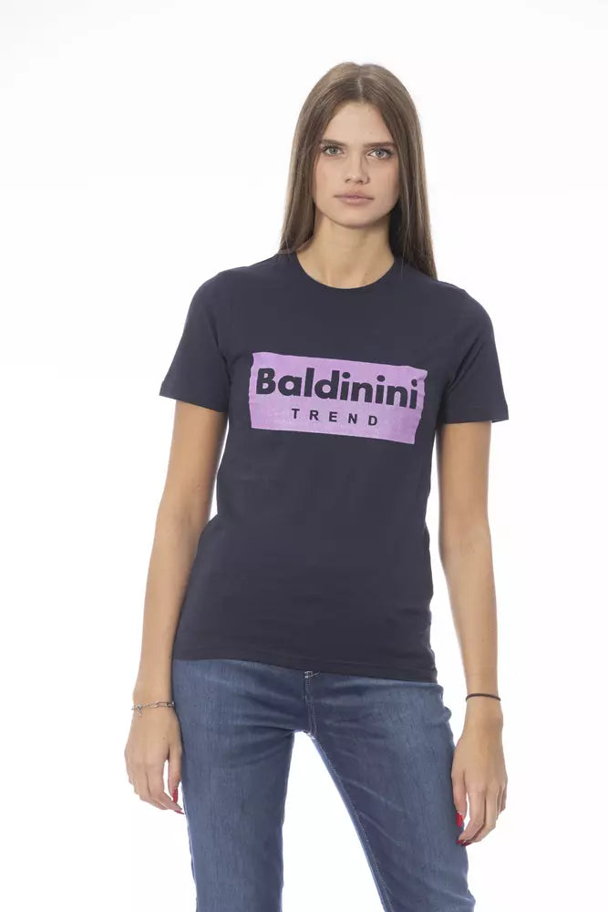 Baldinini Trend Blaues Baumwoll-Damen-T-Shirt