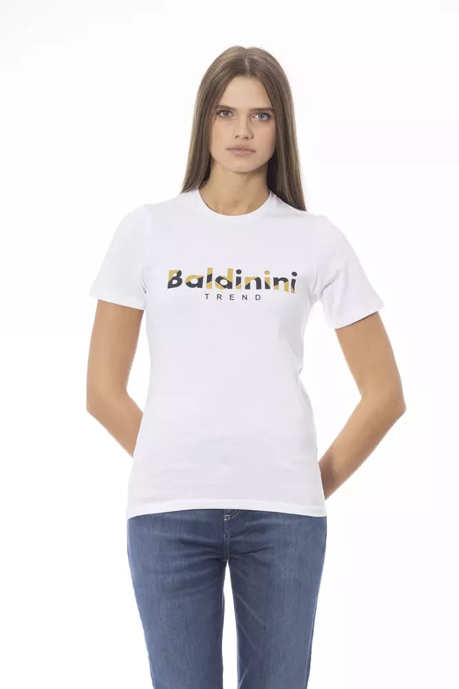 Baldinini Trend Weißes Baumwoll-Damen-T-Shirt