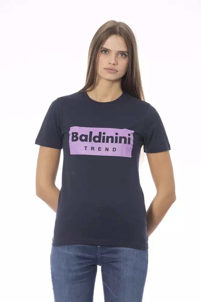 Baldinini Trend Blaues Baumwoll-Damen-T-Shirt