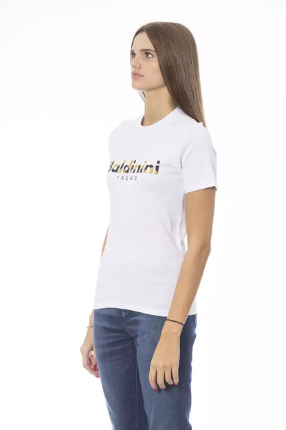 Baldinini Trend Weißes Baumwoll-Damen-T-Shirt