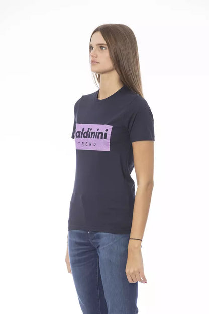 Baldinini Trend Blaues Baumwoll-Damen-T-Shirt