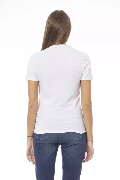 Baldinini Trend Weißes Baumwoll-Damen-T-Shirt