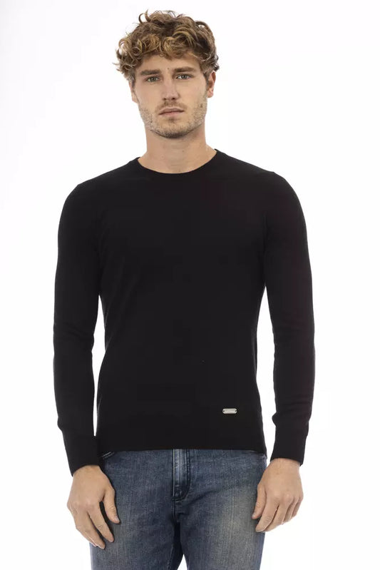 Baldinini Trend Schwarzer Wollpullover für Herren