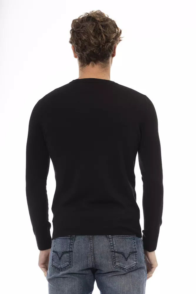 Baldinini Trend Schwarzer Wollpullover für Herren