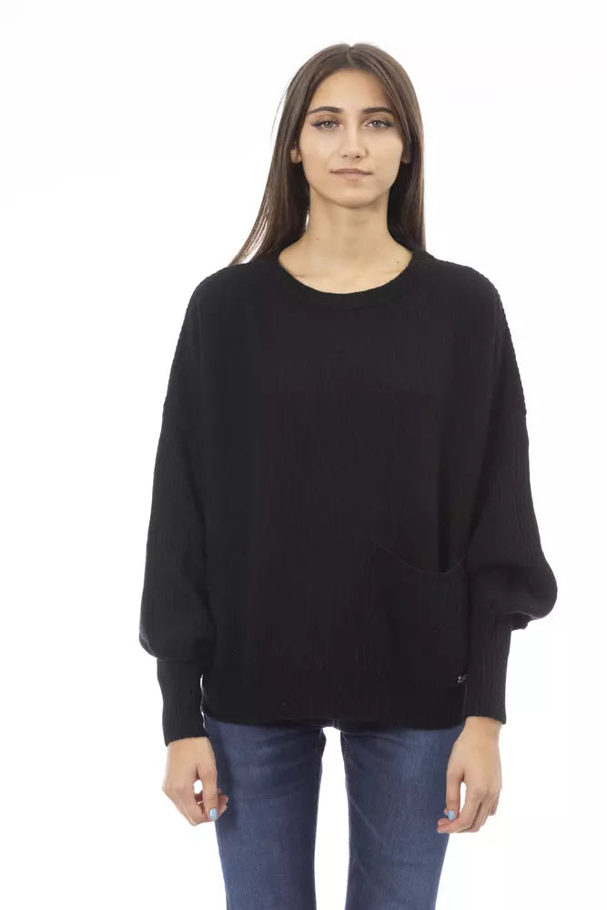 Baldinini Trend Schwarzer Wollpullover für Damen