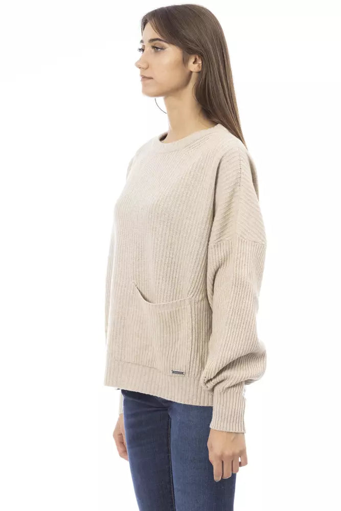 Maglione di lana beige