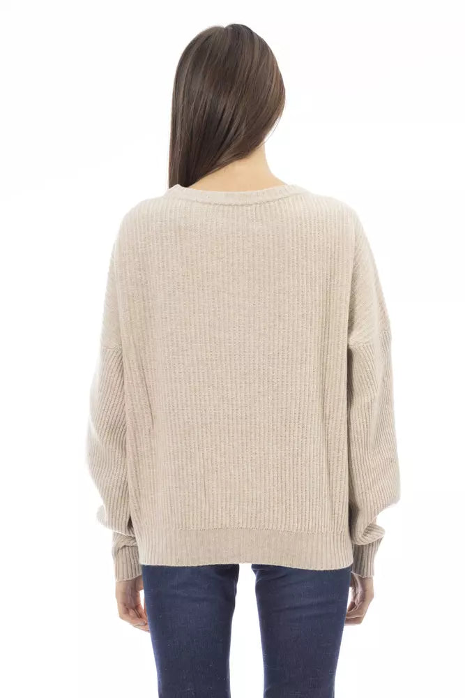 Maglione di lana beige