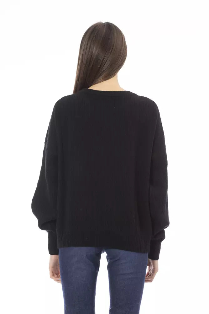 Baldinini Trend Schwarzer Wollpullover für Damen