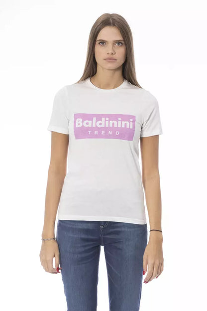 Baldinini Trend Weißes Baumwoll-Damen-T-Shirt