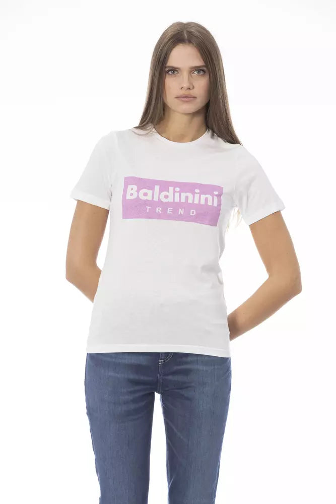 Baldinini Trend Weißes Baumwoll-Damen-T-Shirt