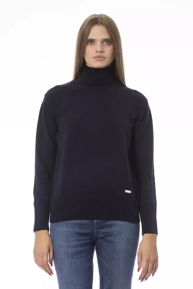 Baldinini Trend Blauer Wollpullover für Damen