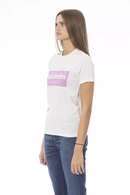 Baldinini Trend Weißes Baumwoll-Damen-T-Shirt