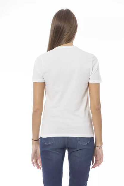 Baldinini Trend Weißes Baumwoll-Damen-T-Shirt