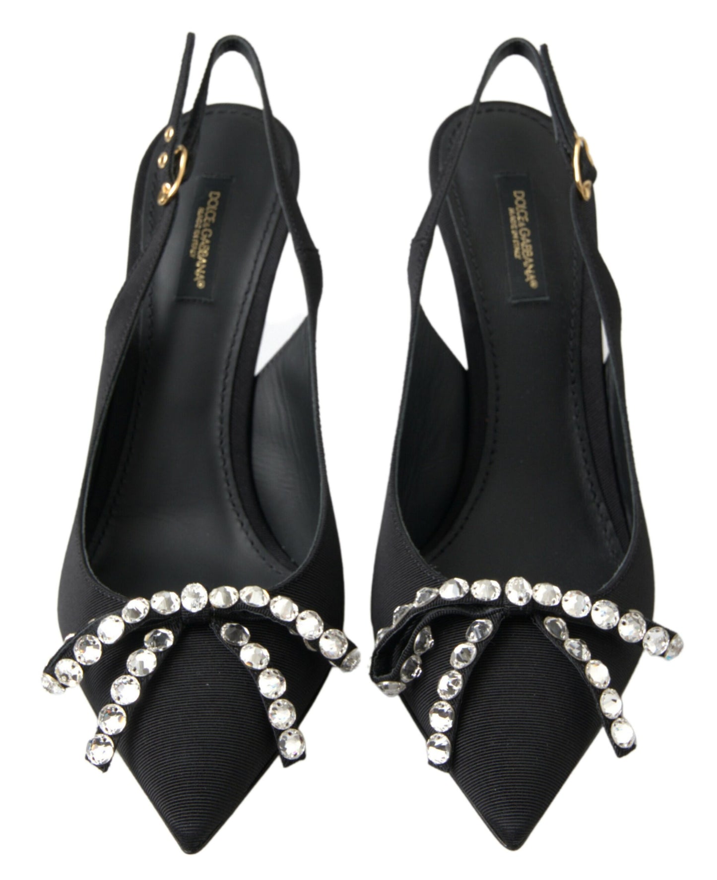 Dolce &amp; Gabbana – Verzierte Pumps mit Slingback-Absatz in Schwarz