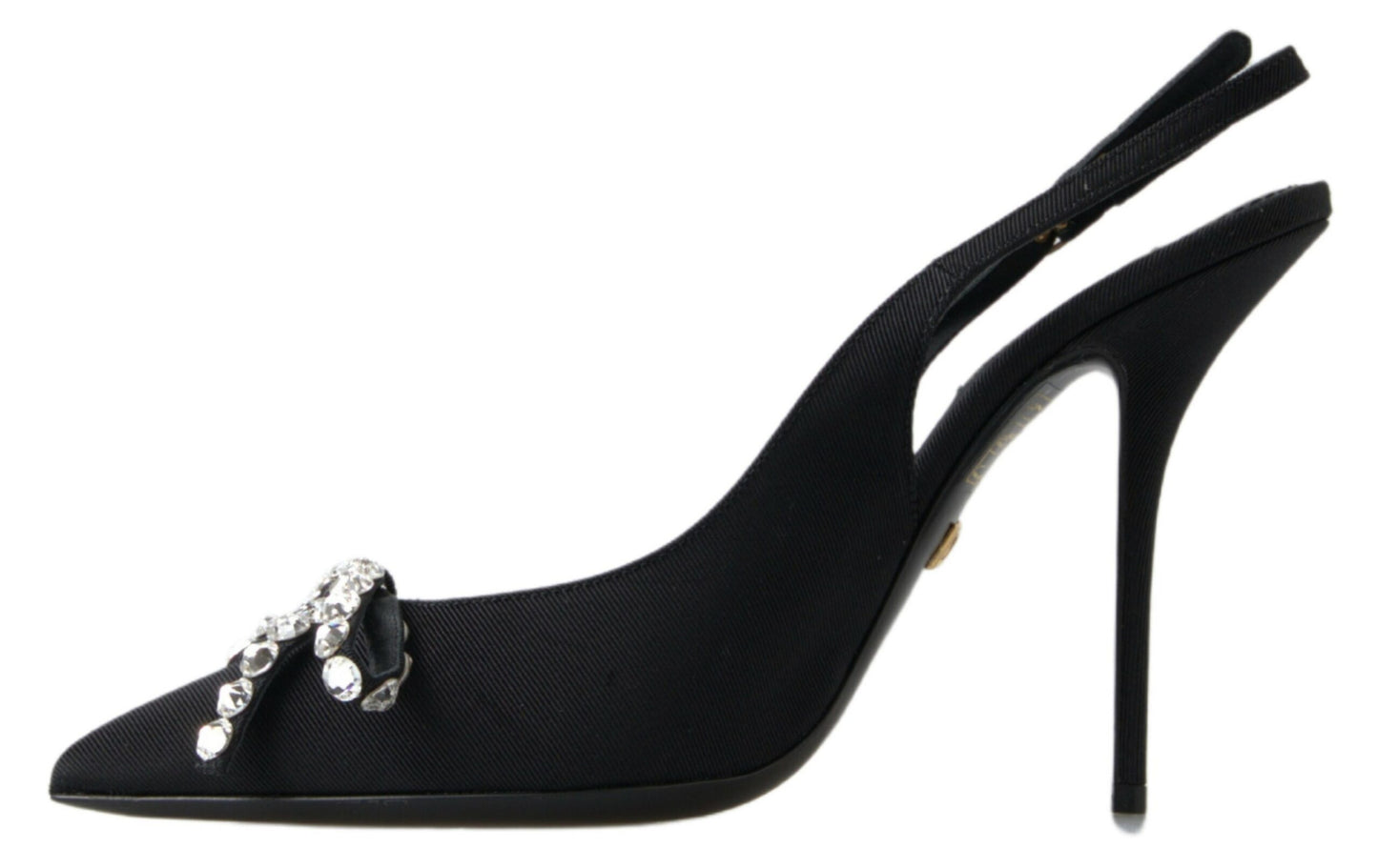 Dolce &amp; Gabbana – Verzierte Pumps mit Slingback-Absatz in Schwarz