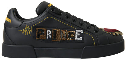 Sneakers Portofino Prince in pelle nera