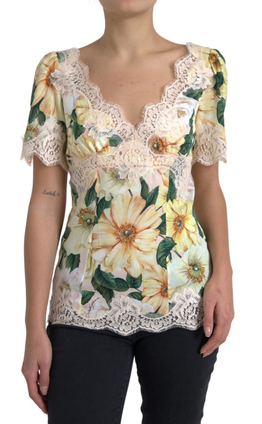 Dolce &amp; Gabbana Elegante Seidenbluse mit Blumendruck