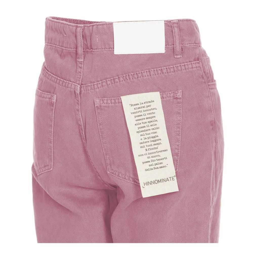 Hinnominate – Schicke Jeans mit unbeschnittener Unterseite in Rosa