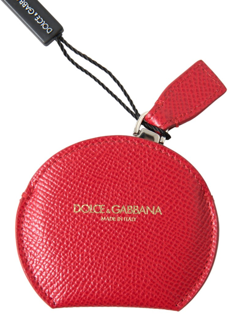 Dolce &amp; Gabbana Eleganter Spiegelhalter aus rotem Leder