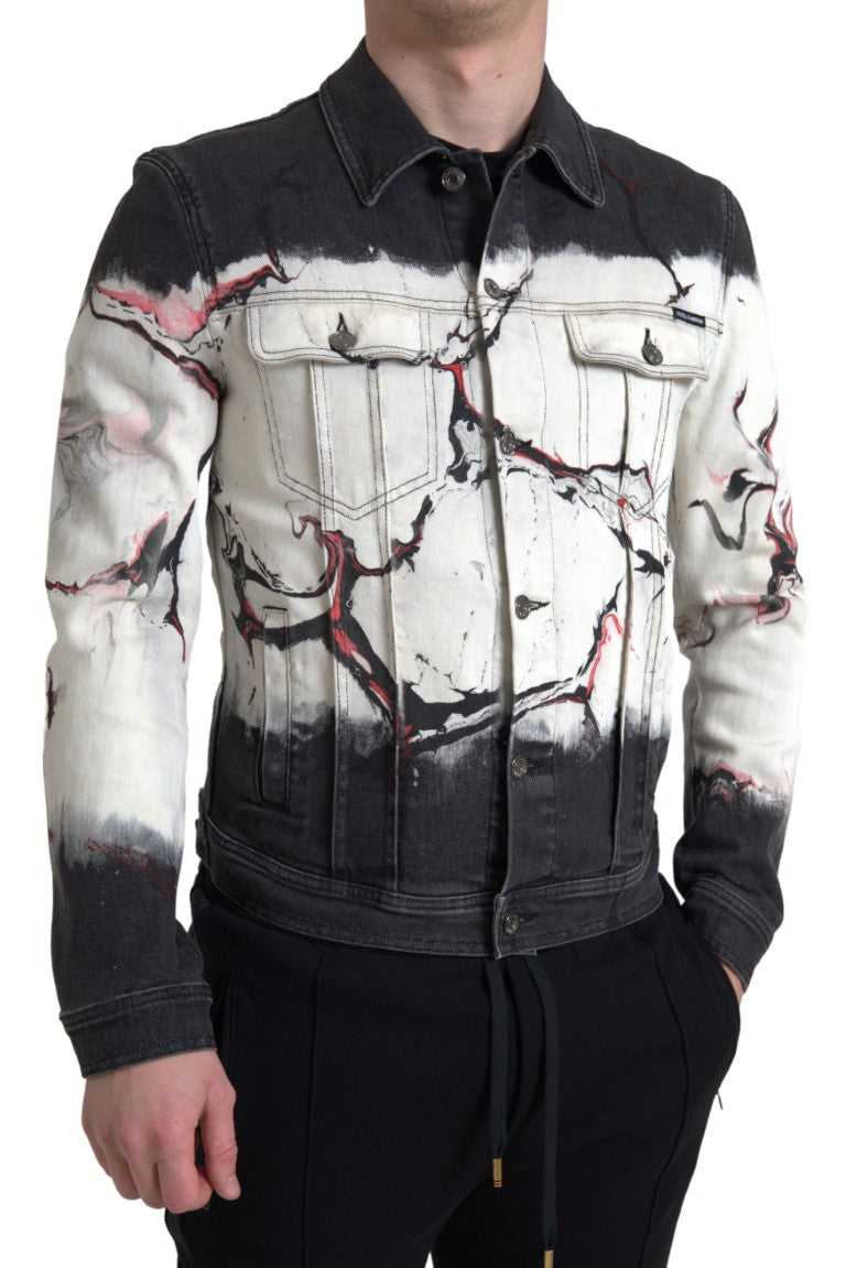 Dolce &amp; Gabbana Mehrfarbige Jeansjacke aus Baumwollstretch