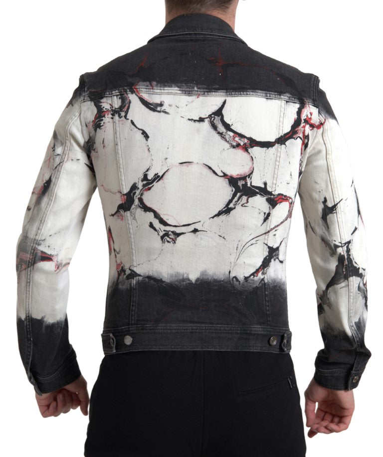 Dolce &amp; Gabbana Mehrfarbige Jeansjacke aus Baumwollstretch