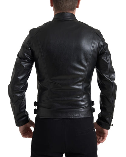 Dolce &amp; Gabbana – Schicke Bikerjacke aus schwarzem Leder