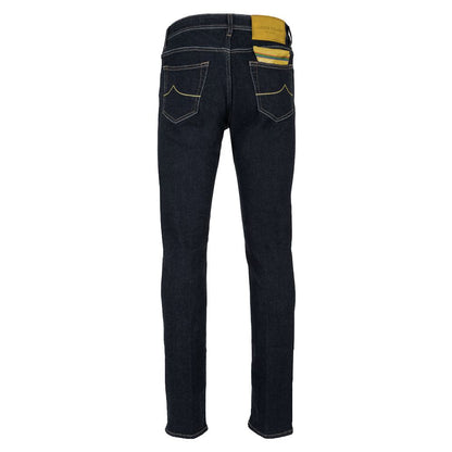 Jacob Cohen Elegante Slim Fit Dunkelblaue Designer Jeans