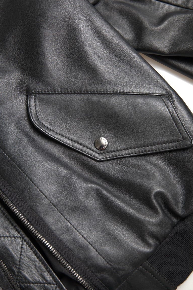 Dolce &amp; Gabbana Elegante schwarze Bomberjacke aus Leder