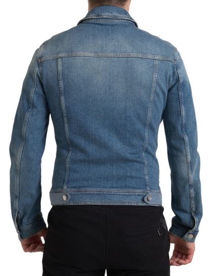 Dolce &amp; Gabbana Elegante blaue Stretch-Jeansjacke