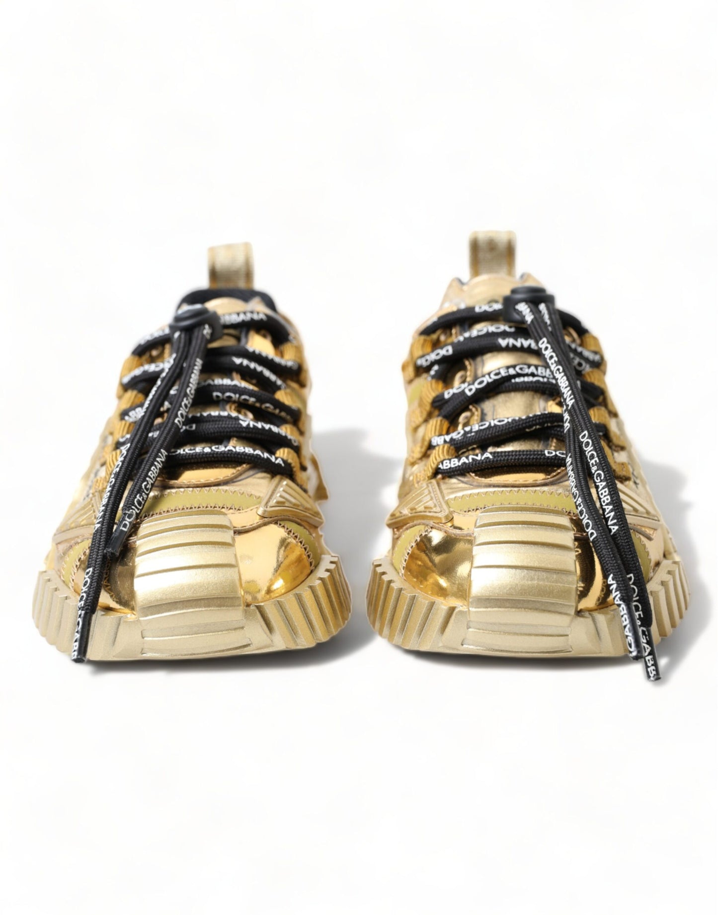 Dolce &amp; Gabbana Glänzende goldfarbene Luxus-Sneakers