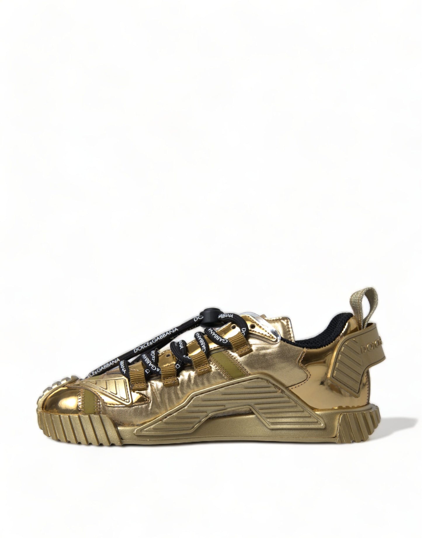 Dolce &amp; Gabbana Glänzende goldfarbene Luxus-Sneakers