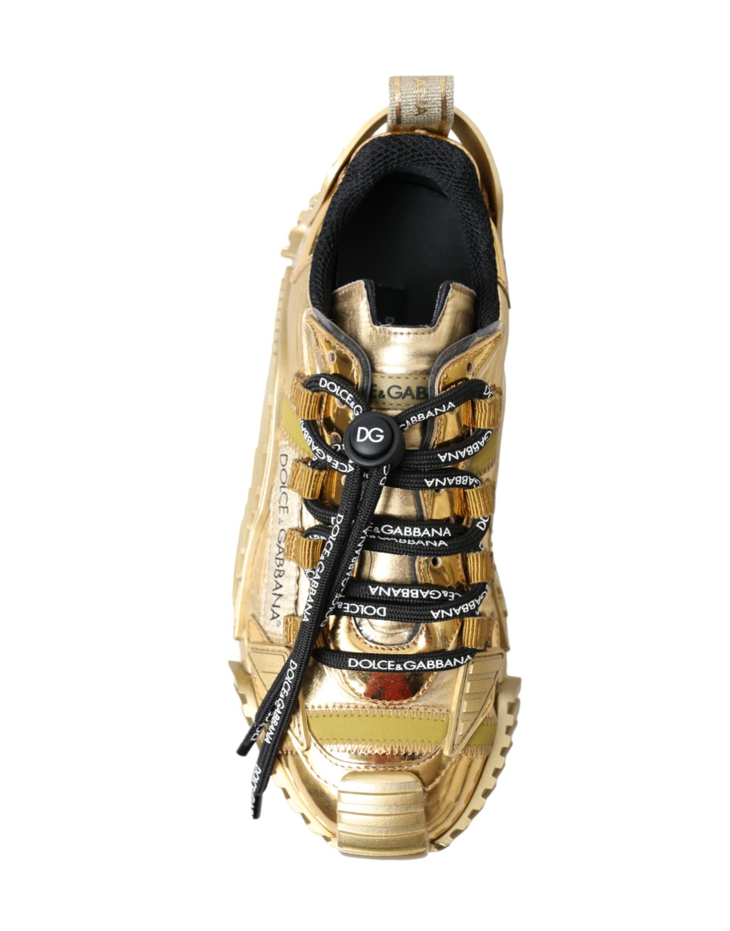 Dolce &amp; Gabbana Glänzende goldfarbene Luxus-Sneakers