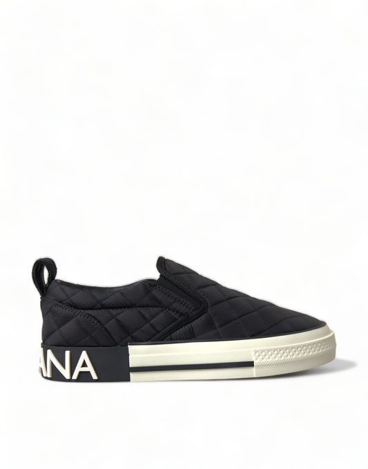 Dolce &amp; Gabbana Elegante gesteppte schwarze Canvas-Sneakers