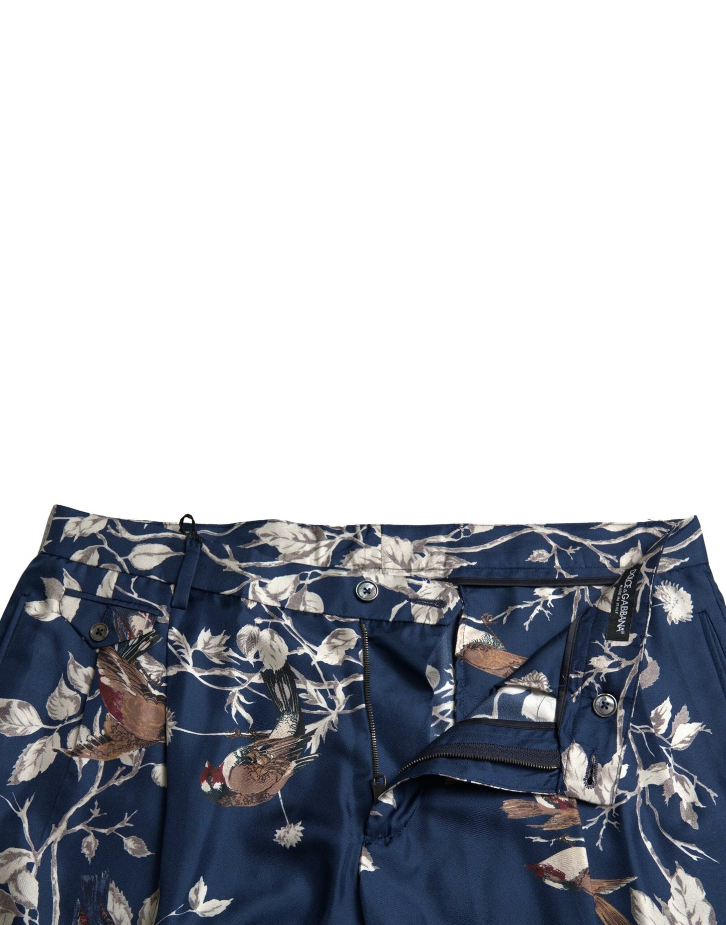 Dolce &amp; Gabbana – Seidene Bermudashorts mit Blumenmuster in Blau