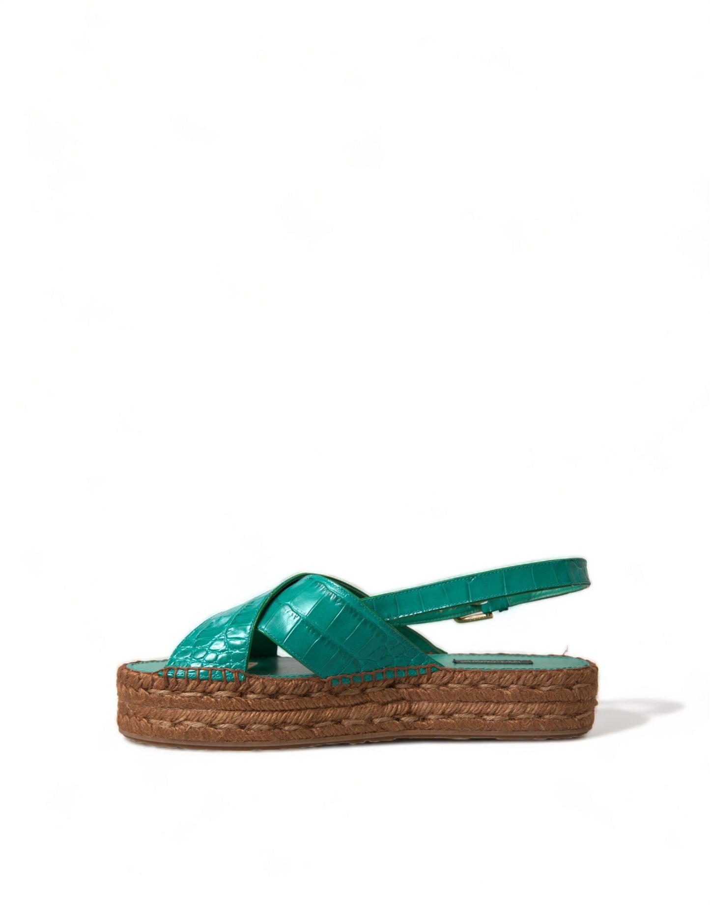 Dolce &amp; Gabbana Elegante grüne Espadrille-Plateausandalen